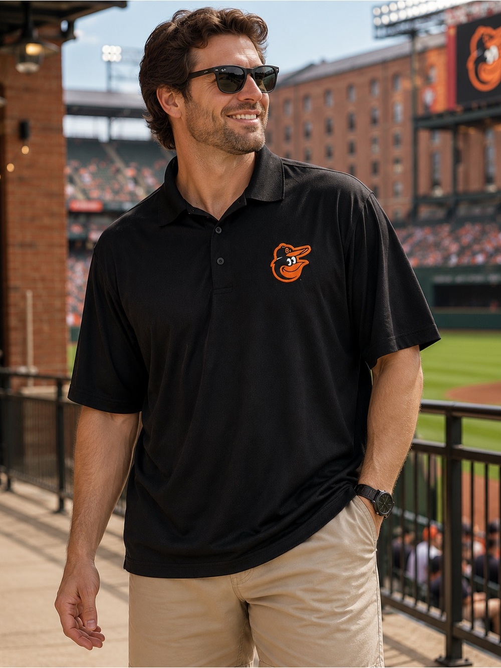 Baltimore Orioles MLB Genuine Merchandise Black Polo Shirt XLT